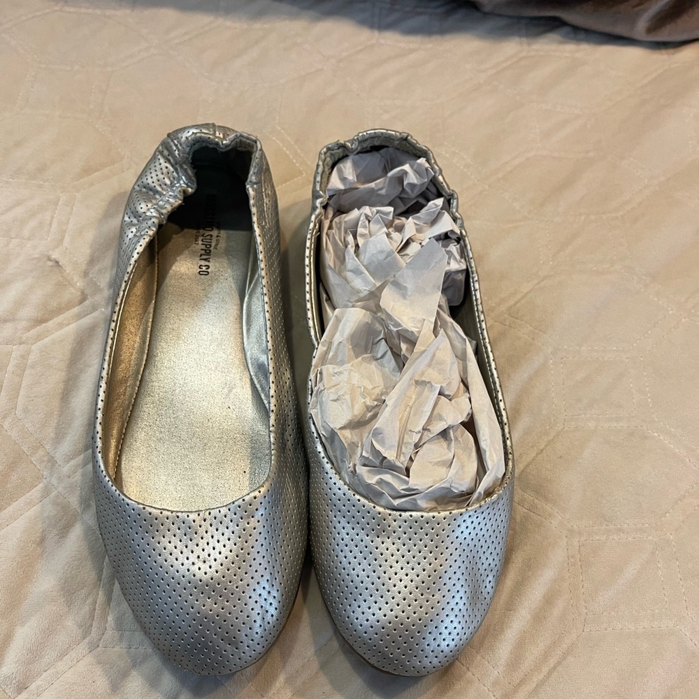Mossimo Supply Co Silver Flat Women's Size 10